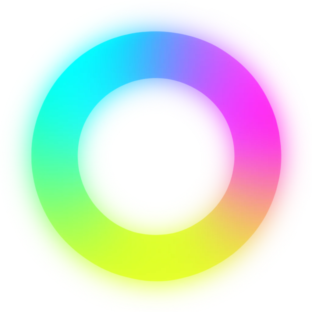 A ring of three colour arcs with blurred edges and a surrounding halo: cyan for Sex Divergence, magenta for Neurodevelopmental Divergence, and chartreuse for Socio-Sexual Divergence, each arc passing smoothly into the next.